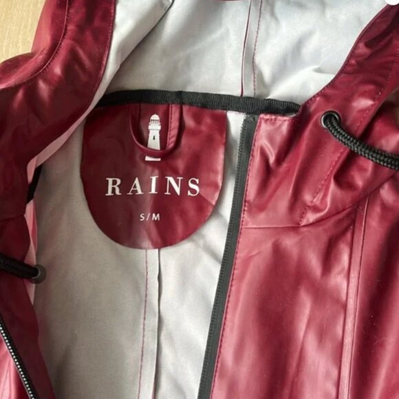 RAINS Waterproof Long Jacket - Hooded Raincoat, S/ M - Picture 3 of 9